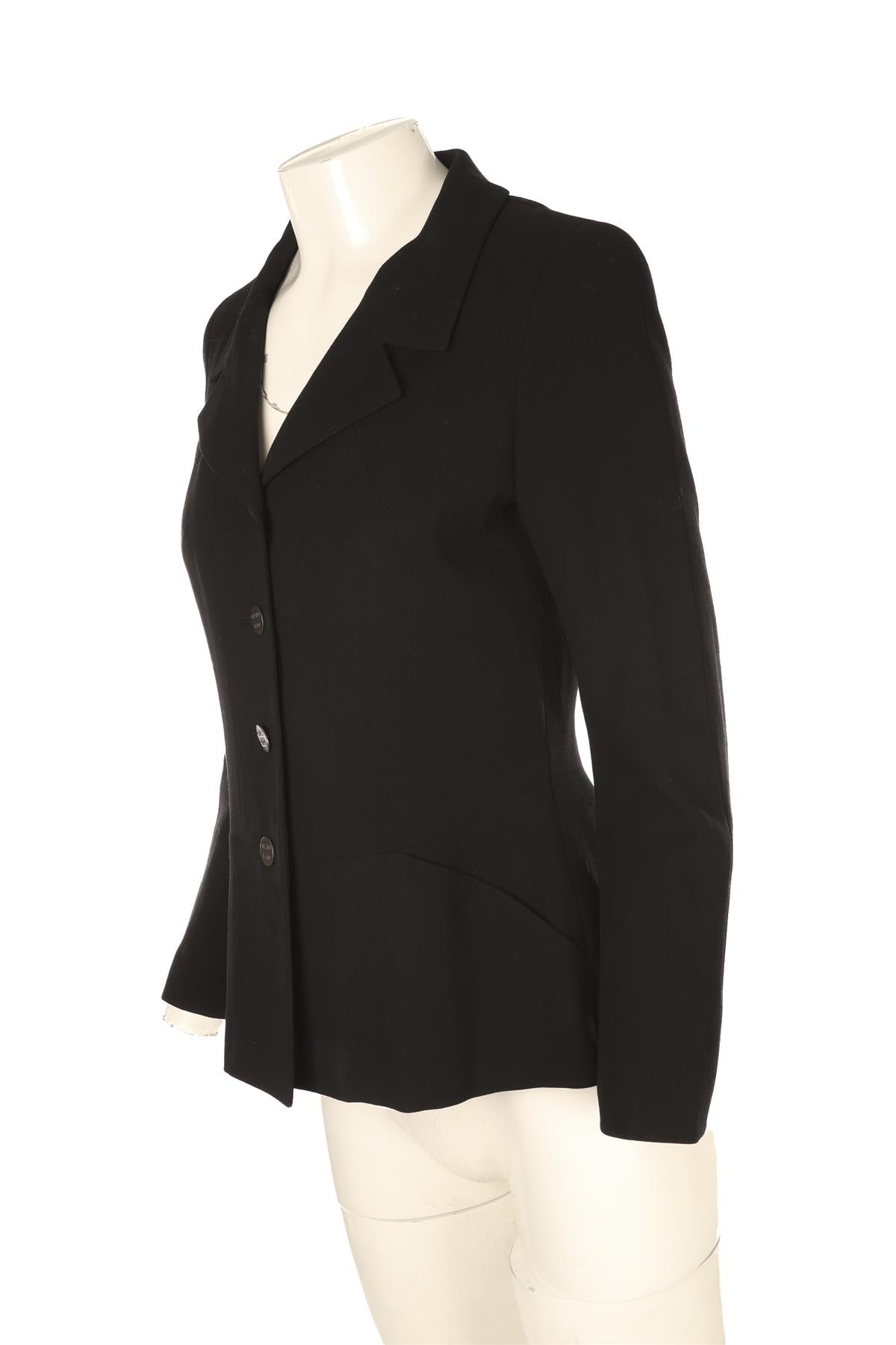 CHANEL BLACK 2000 WOOL BLAZER FR 38 UK 10