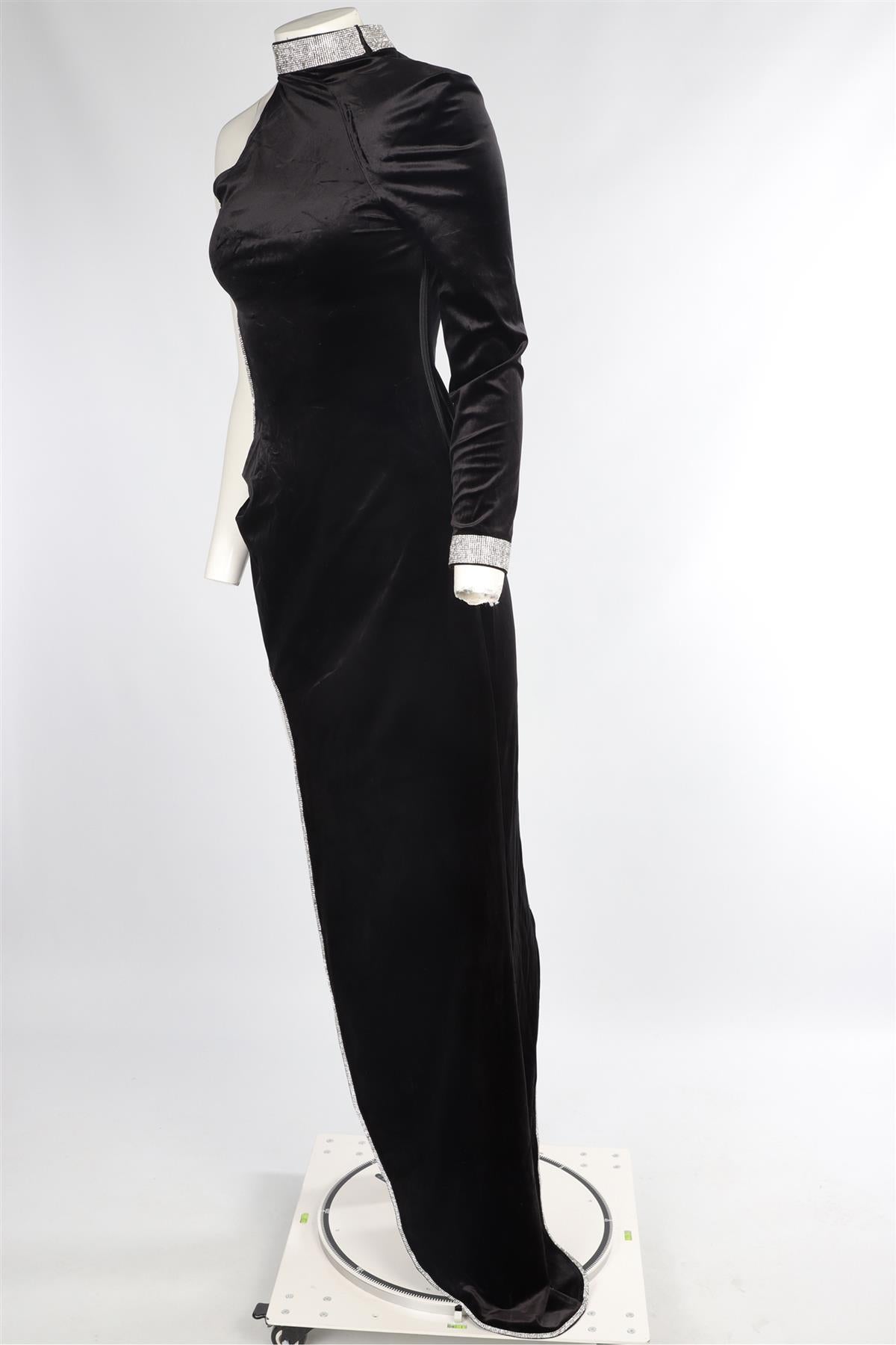 BRONX AND BANCO BLACK VELVET MAXI DRESS MEDIUM