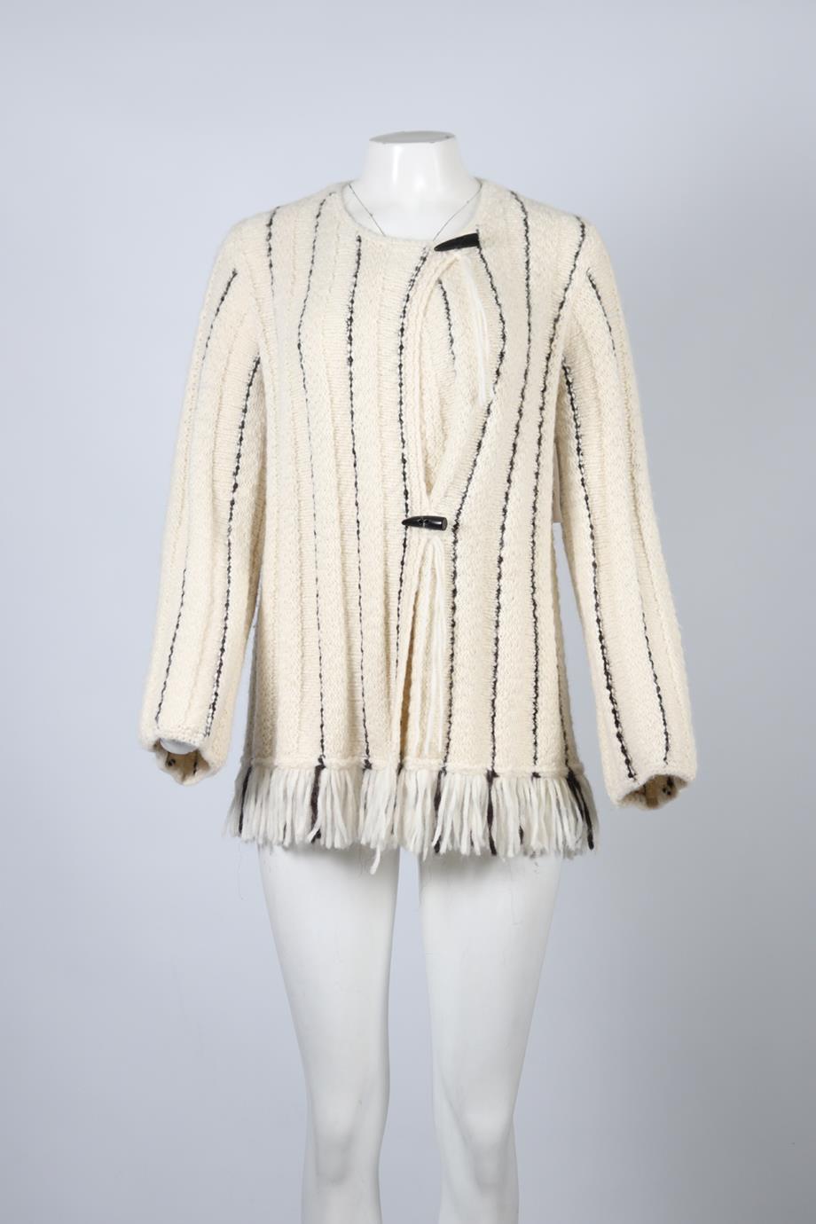 RAQUEL ALLEGRA ALPACA AND WOOL BLEND CARDIGAN MEDIUM