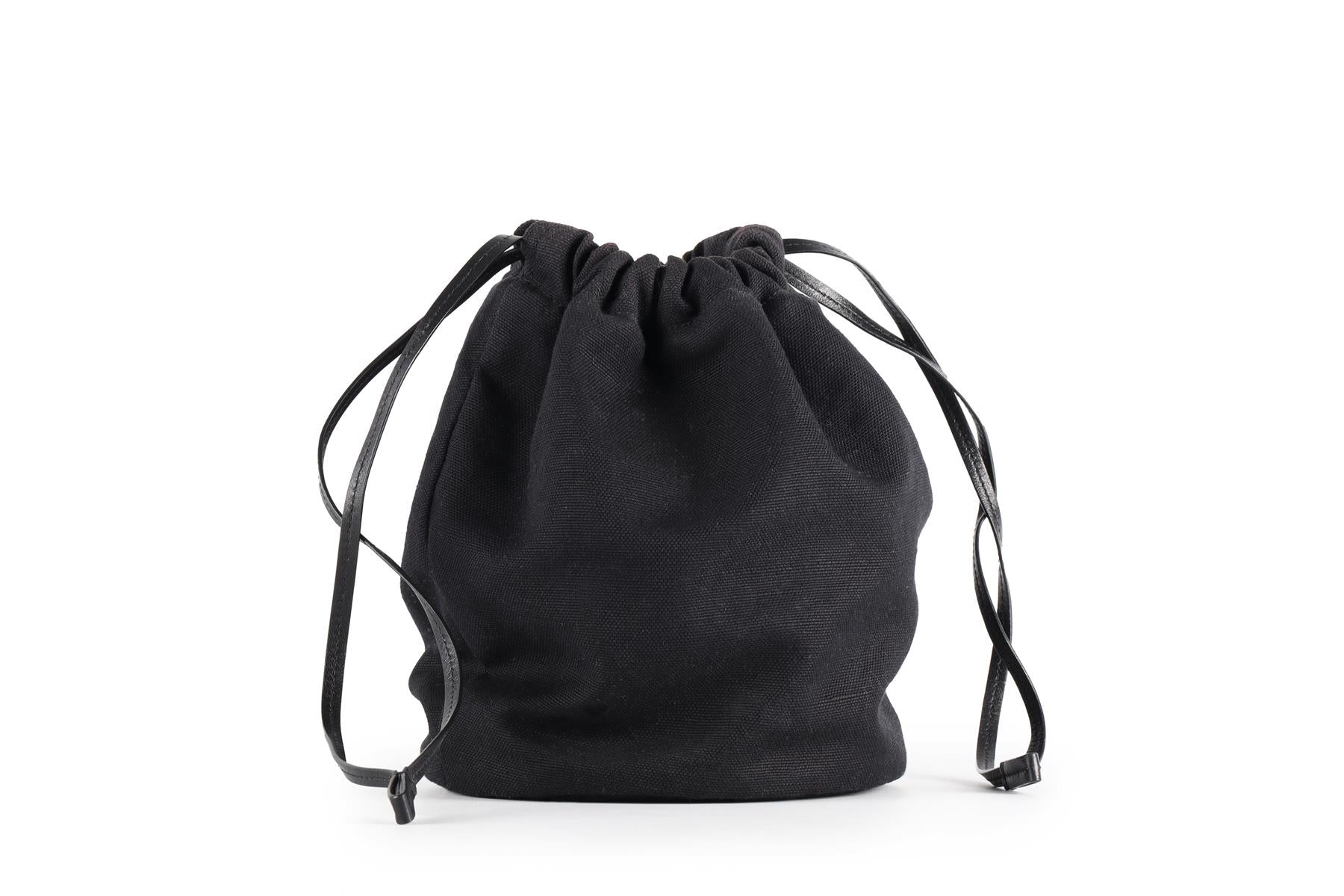 SAINT LAURENT BLACK WICKER BASKET BAG