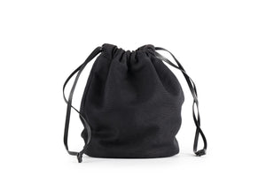 SAINT LAURENT BLACK WICKER BASKET BAG