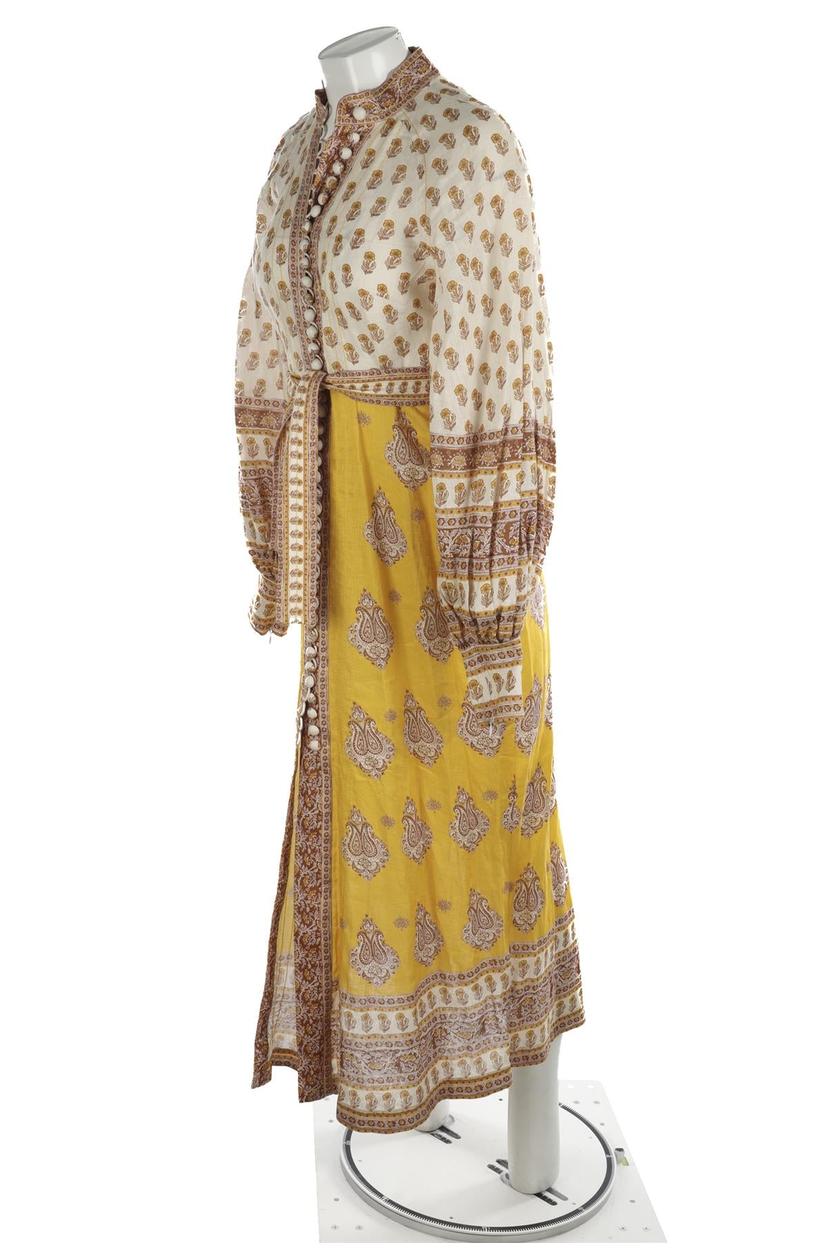 ZIMMERMANN YELLOW LINEN MAXI DRESS UK 10