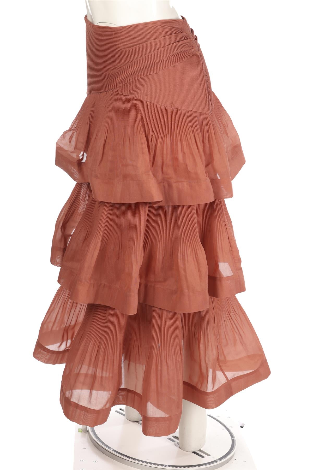 ZIMMERMANN PINK ORGANZA MAXI SKIRT UK 10
