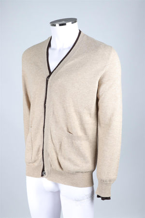 MAISON MARGIELA BEIGE MEN'S WOOL CARDIGAN SMALL