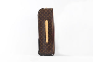 LOUIS VUITTON BROWN 2010 PEGASE 55 COATED CANVAS SUITCASE