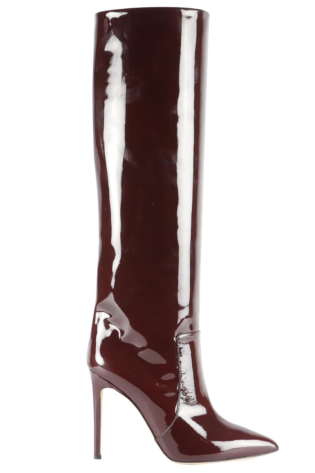 PARIS TEXAS BURGUNDY PATENT LEATHER KNEE HIGH BOOTS EU 38.5 UK 5.5 US 8.5