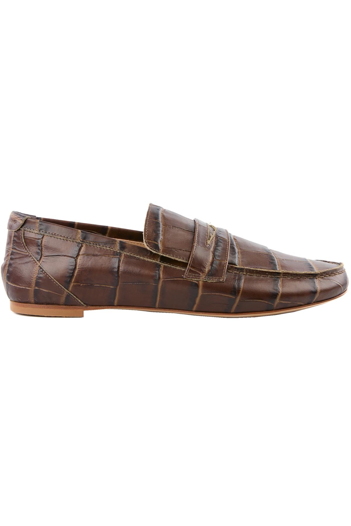 JAMIE HALLER BROWN THE PENNY LEATHER LOAFERS EU 38 UK 5 US 8
