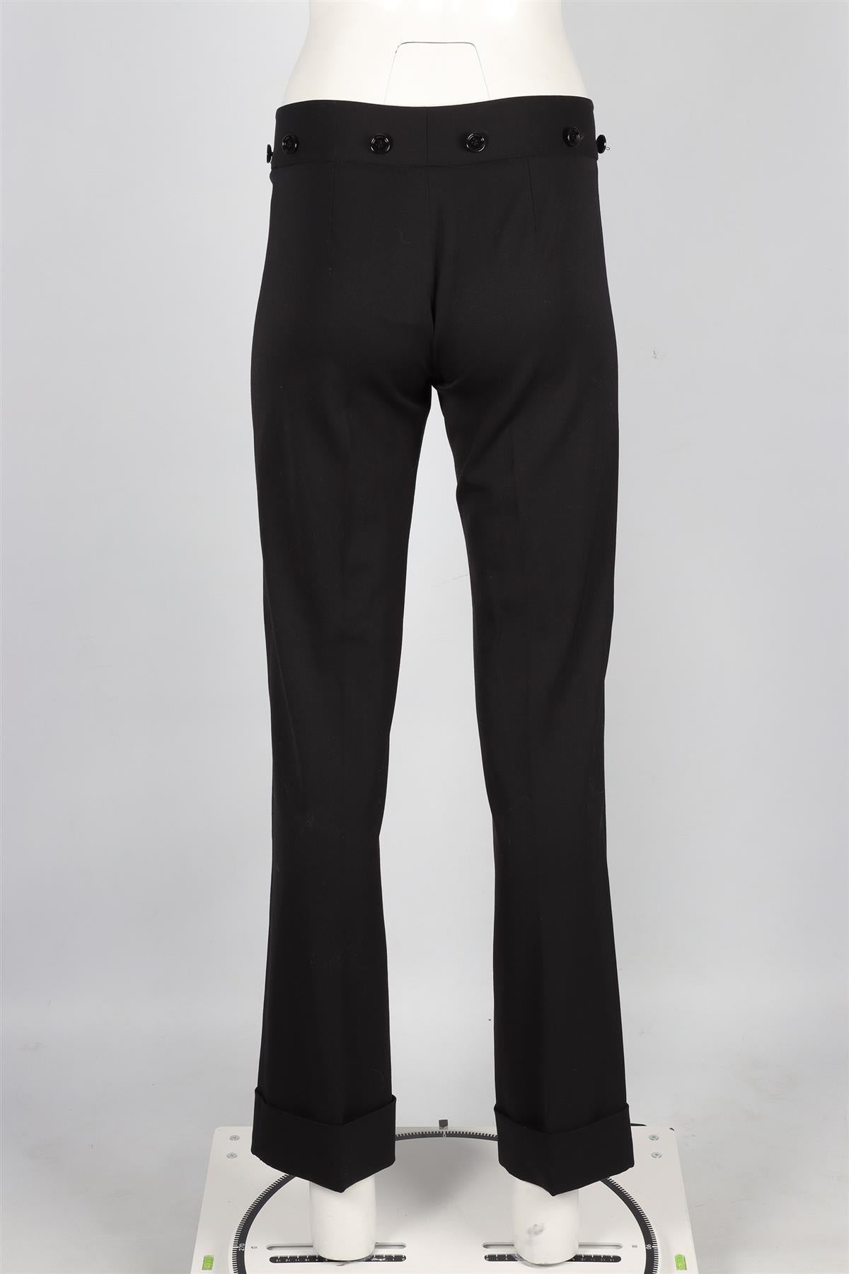 DOLCE & GABANNA BLACK WOOL STRAIGHT LEG PANTS IT 40 UK 8