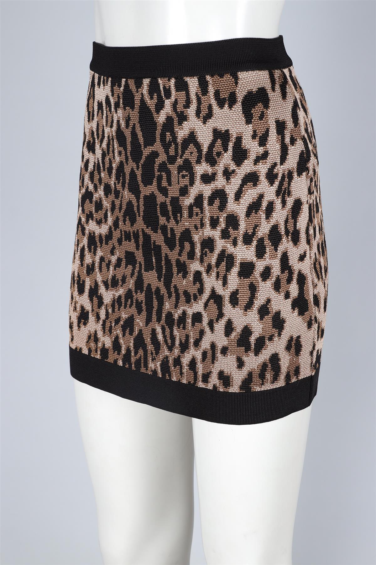 BALMAIN BROWN KNIT MINI SKIRT FR 36 UK 8