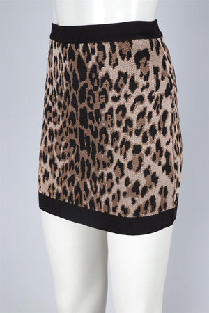 BALMAIN BROWN KNIT MINI SKIRT FR 36 UK 8