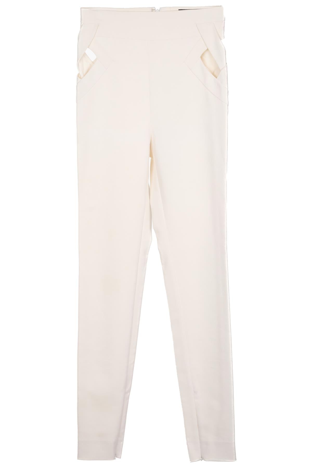 GUCCI IVORY VINTAGE COTTON SKINNY PANTS IT 36 UK 4