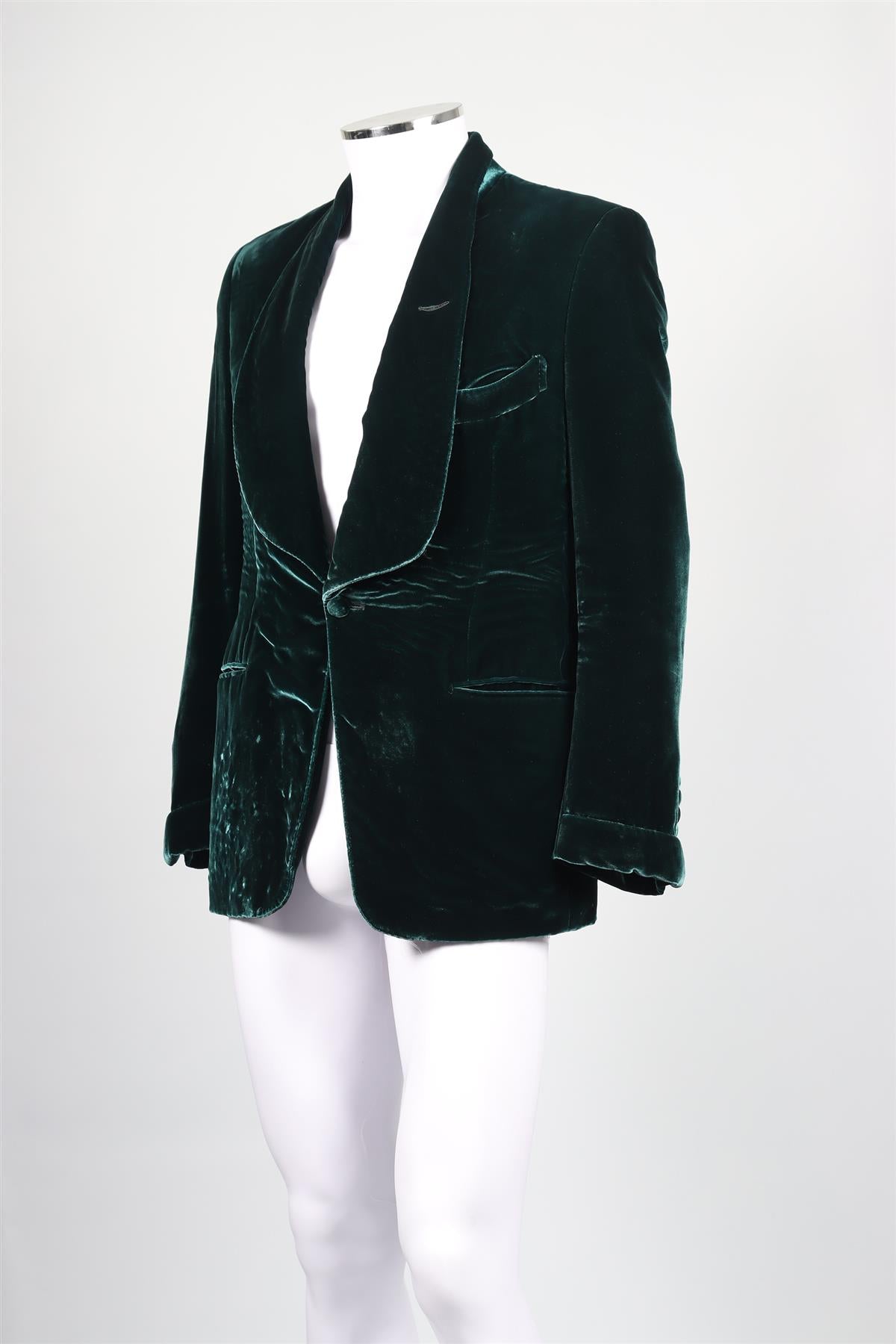 TOM FORD GREEN MEN'S VELVET BLAZER IT 50 UK/US 40