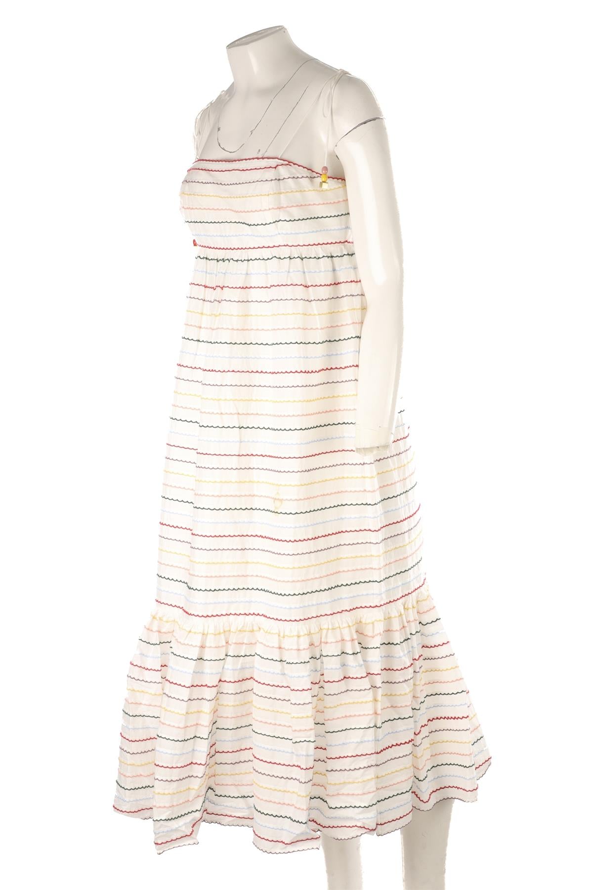 ZIMMERMANN WHITE COTTON MIDI DRESS UK 12