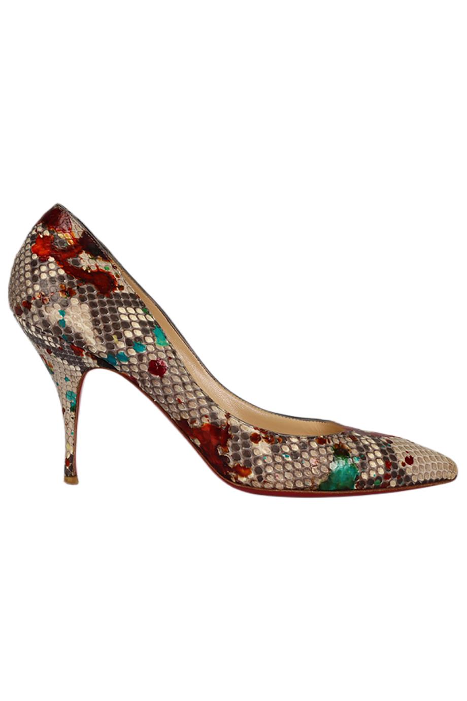 CHRISTIAN LOUBOUTIN SNAKESKIN PUMPS EU 39 UK 6 US 9