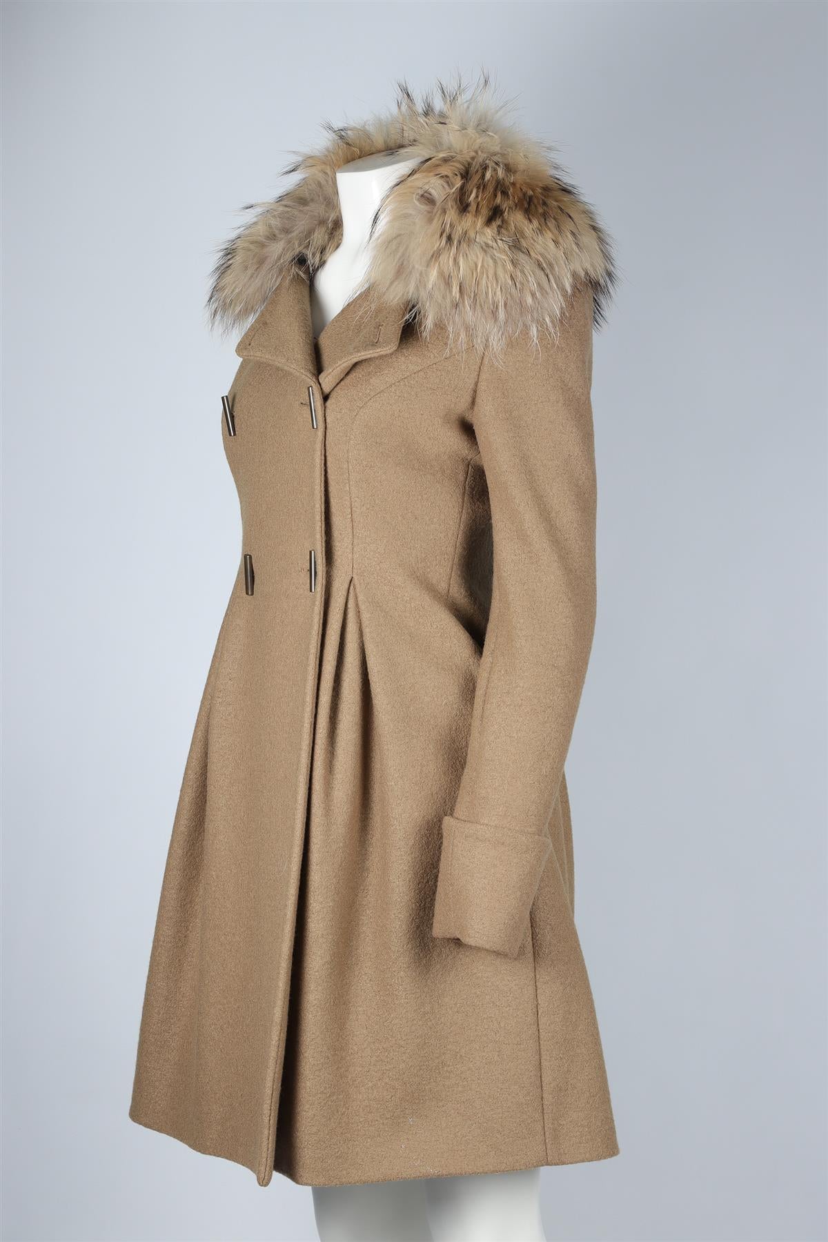 PLEIN SUD BROWN WOOL COAT FR 38 UK 10