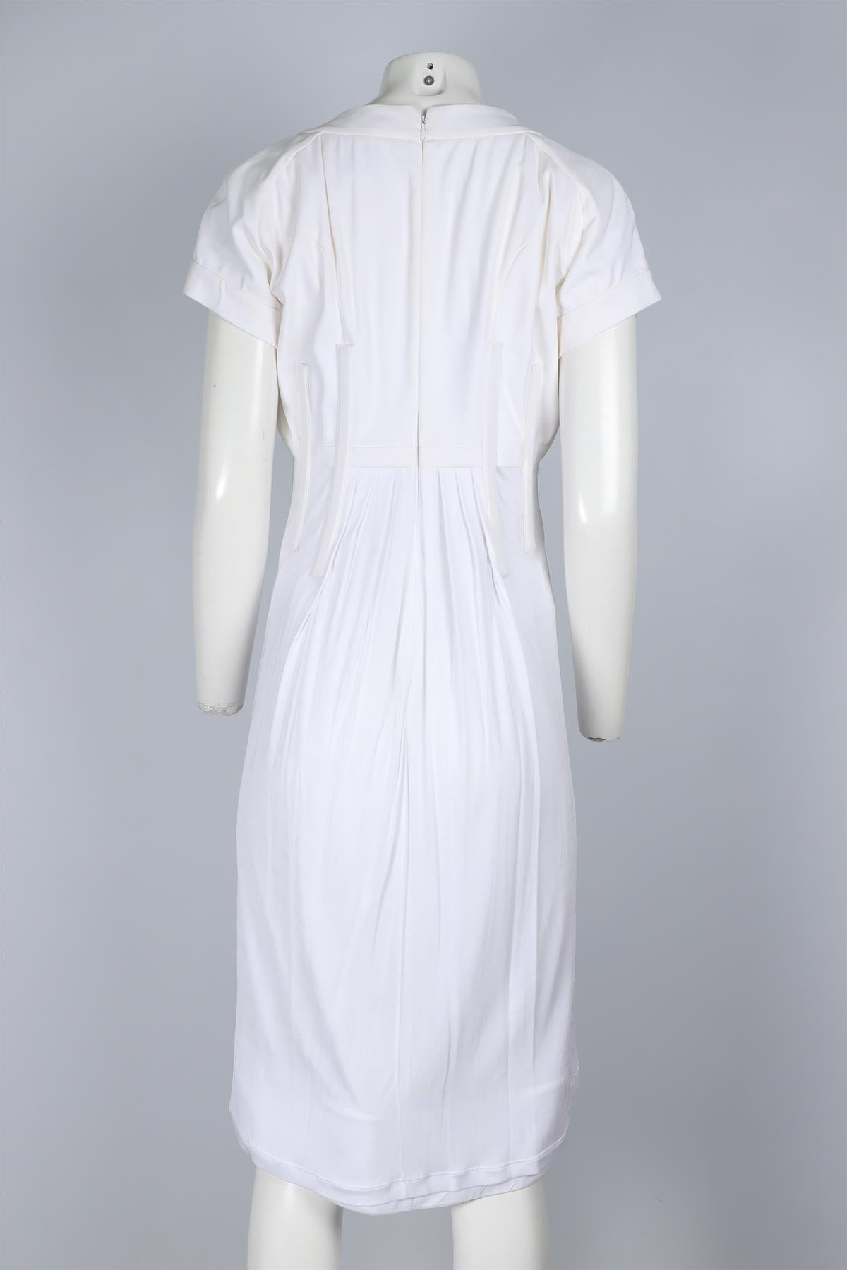CELINE WHITE VINTAGE COTTON MIDI DRESS FR 42 UK 14