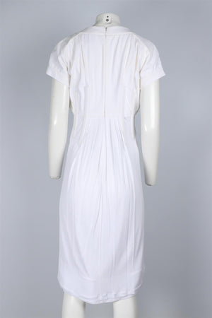 CELINE WHITE VINTAGE COTTON MIDI DRESS FR 42 UK 14