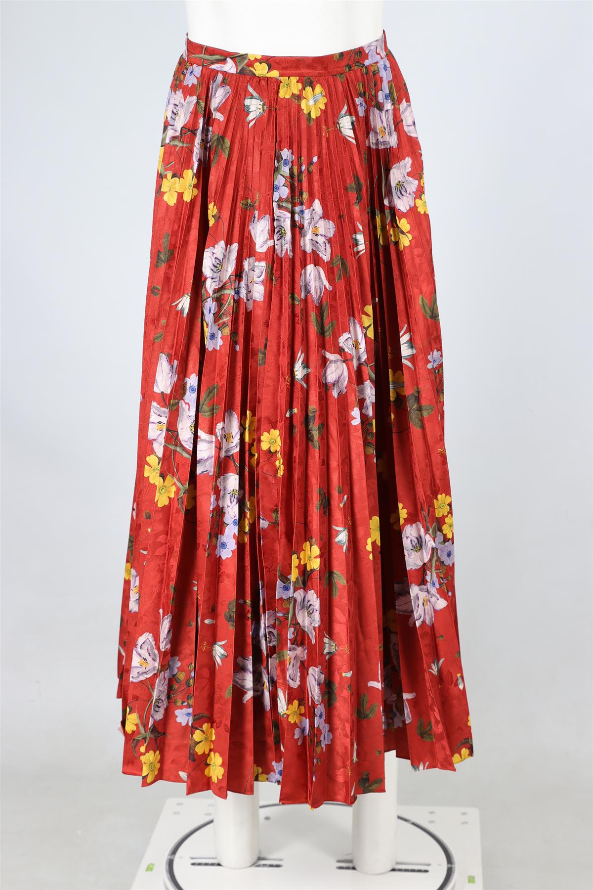 ERDEM RED SATIN MIDI SKIRT UK 6