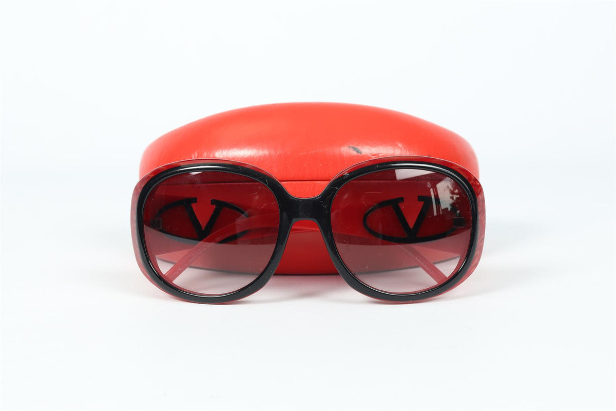 VALENTINO SQUARE FRAME ACETATE SUNGLASSES