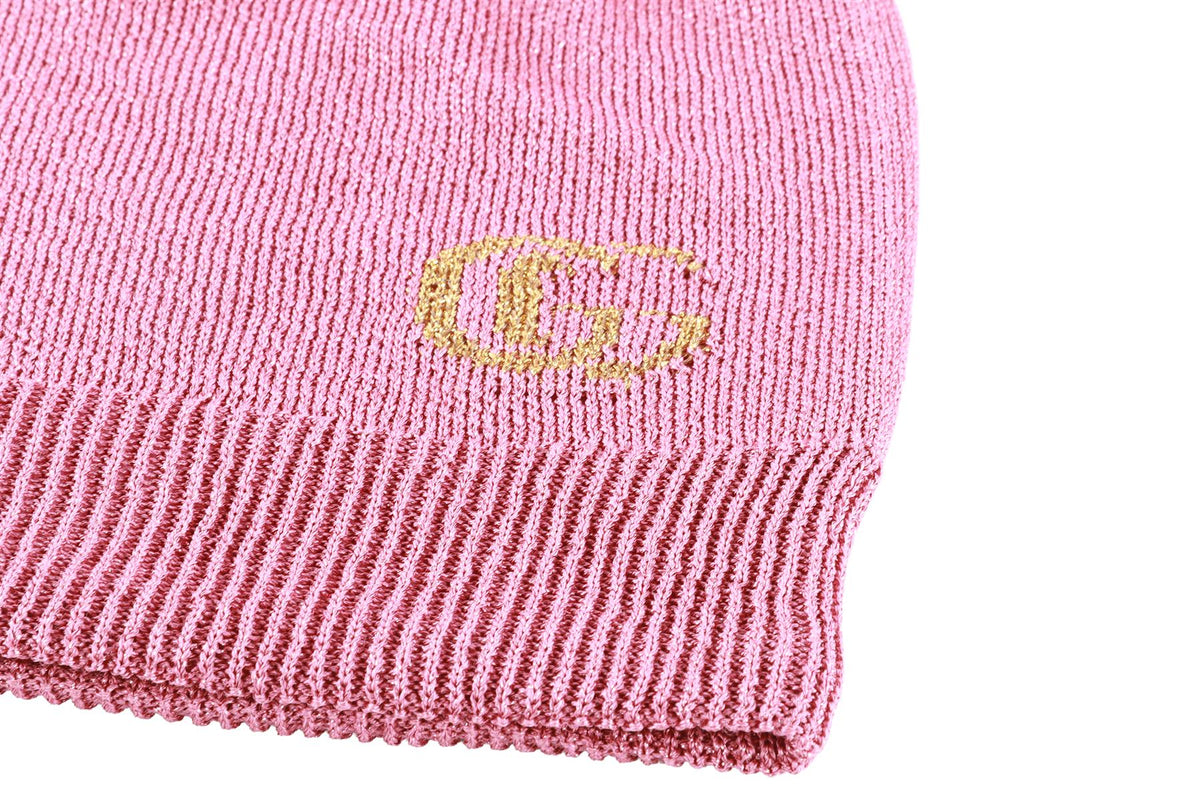 GUCCI PINK GG KNIT BEANIE MEDIUM