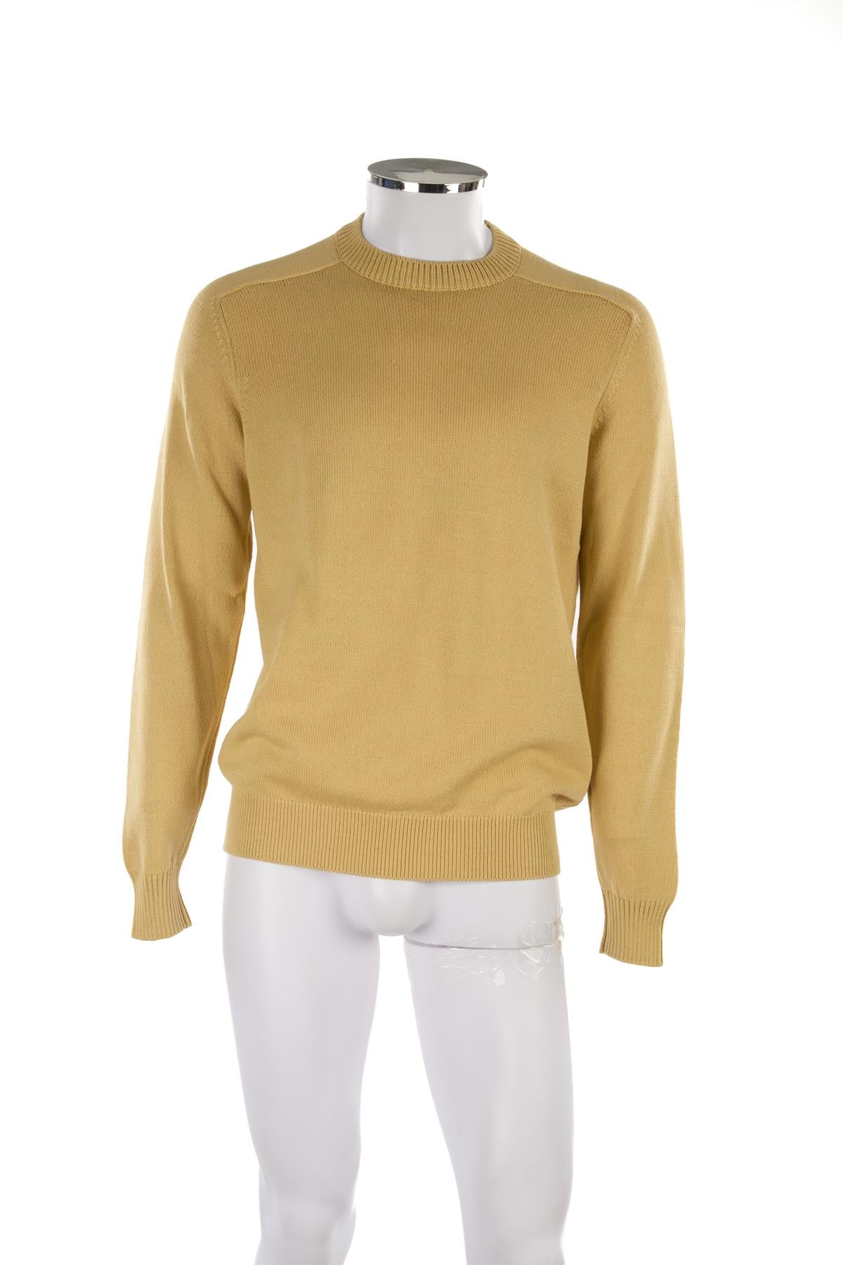 LORO PIANA YELLOW MEN'S COTTON SWEATER US/UK 42 FR 52 IT 52