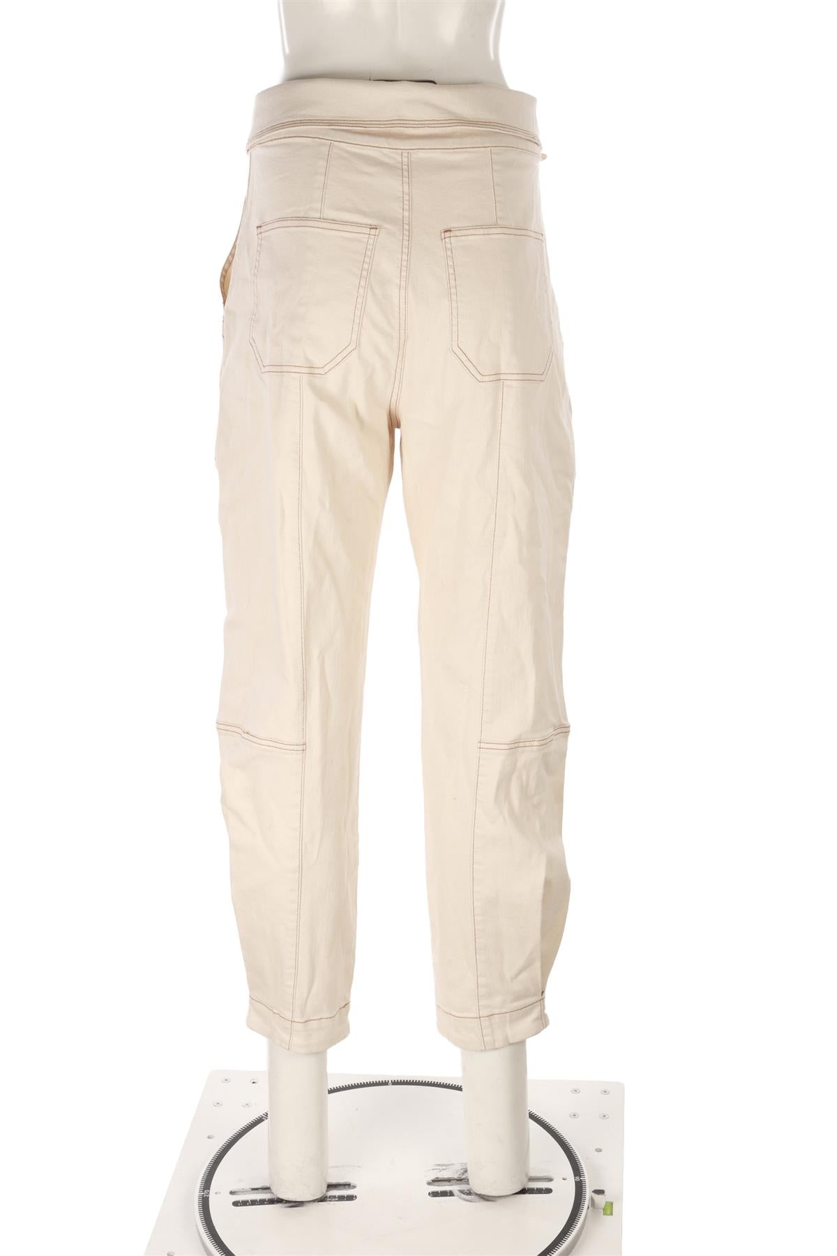 ULLA JOHNSON CREAM COTTON TAPERED PANTS US 8 UK 12