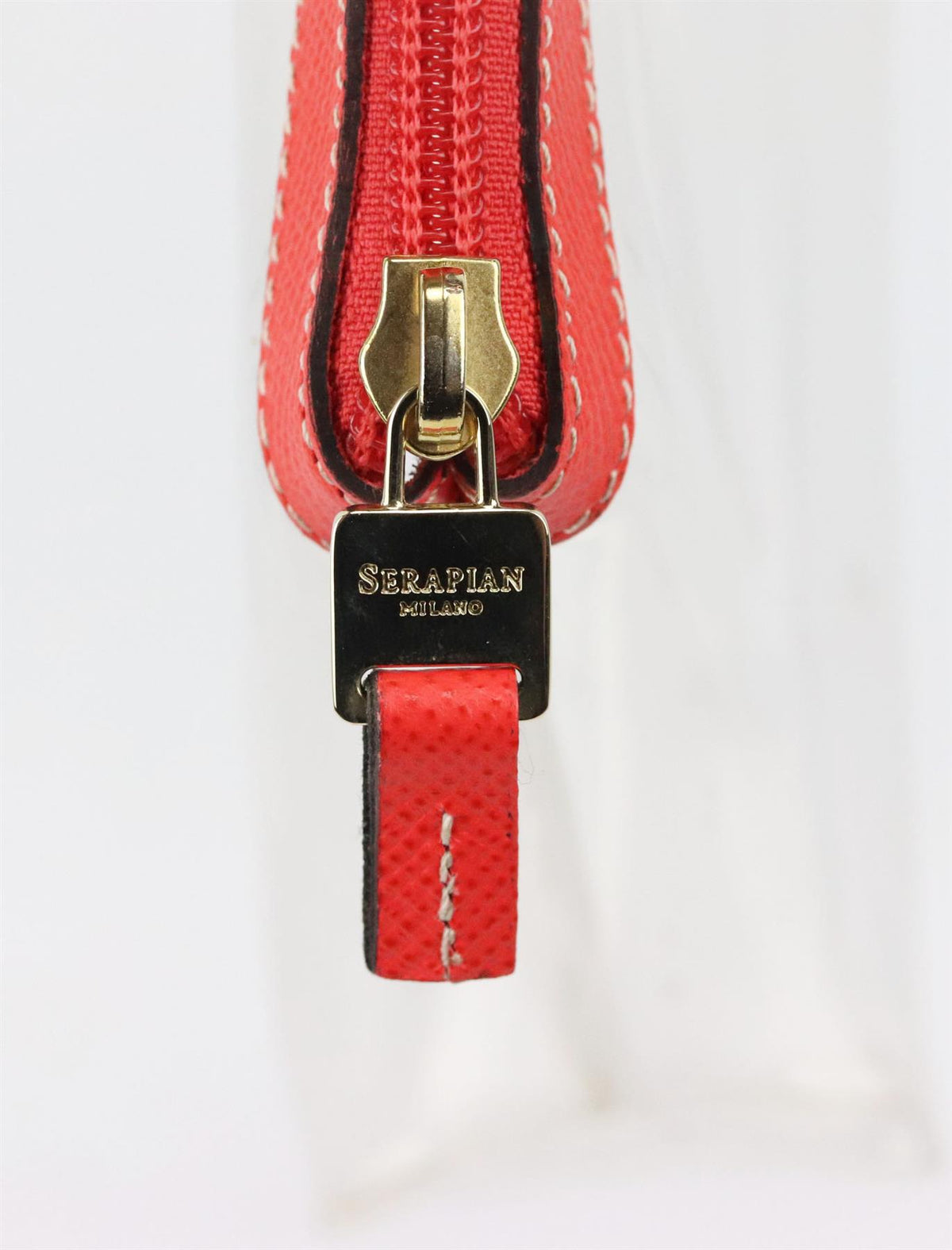 SERAPIAN TEXTURED LEATHER TRIMMED PVC COSMETICS CASE