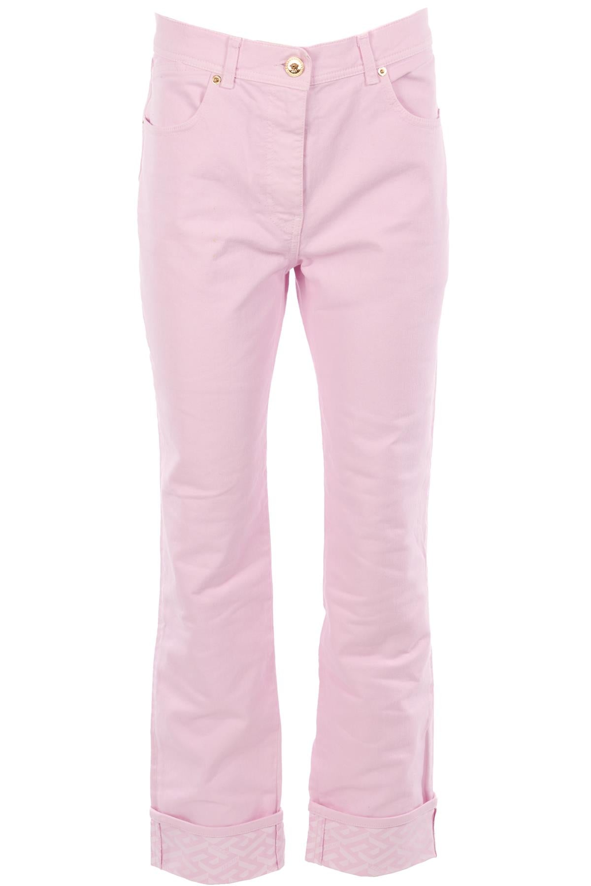 VERSACE PINK HIGH RISE STRAIGHT LEG JEANS W29 UK 10-12