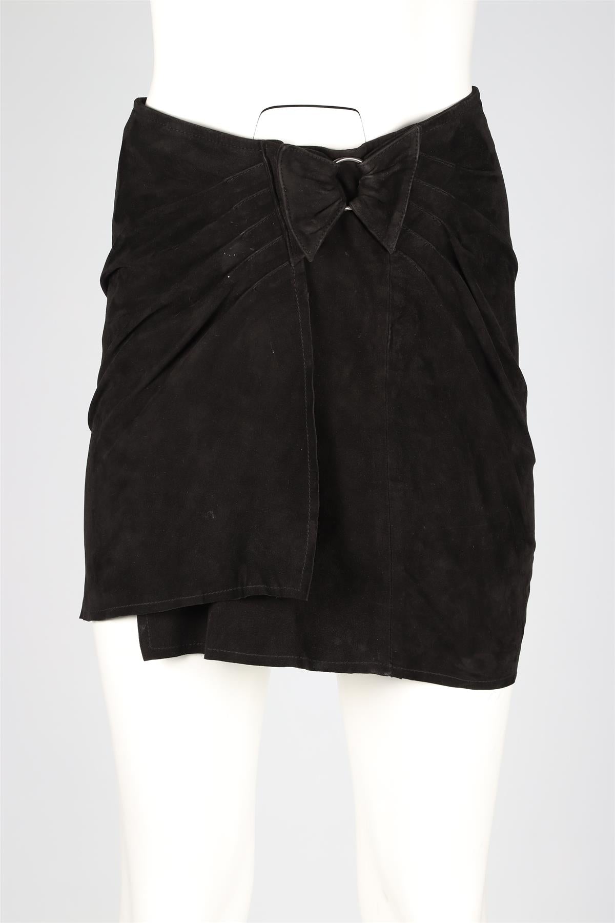 ZADIG & VOLTAIRE BLACK SUEDE MINI SKIRT FR 36 UK 8