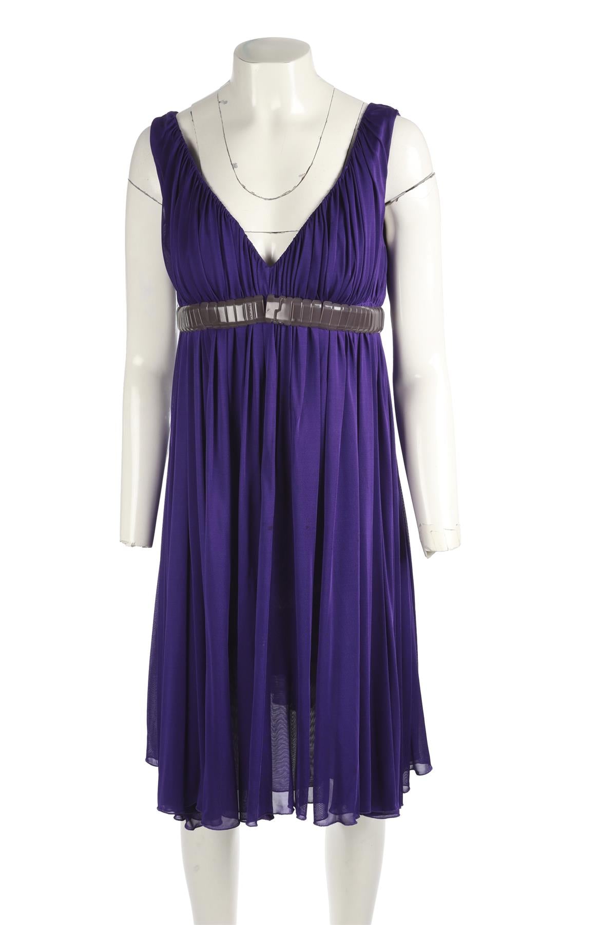 VERSACE PURPLE VINTAGE JERSEY MINI DRESS IT 42 UK 10
