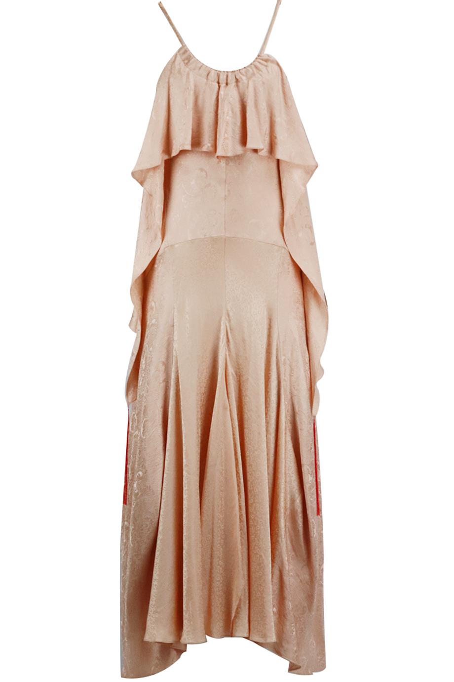 CHLOÉ RUFFLED SILK JACQUARD MAXI DRESS FR 36 UK 8