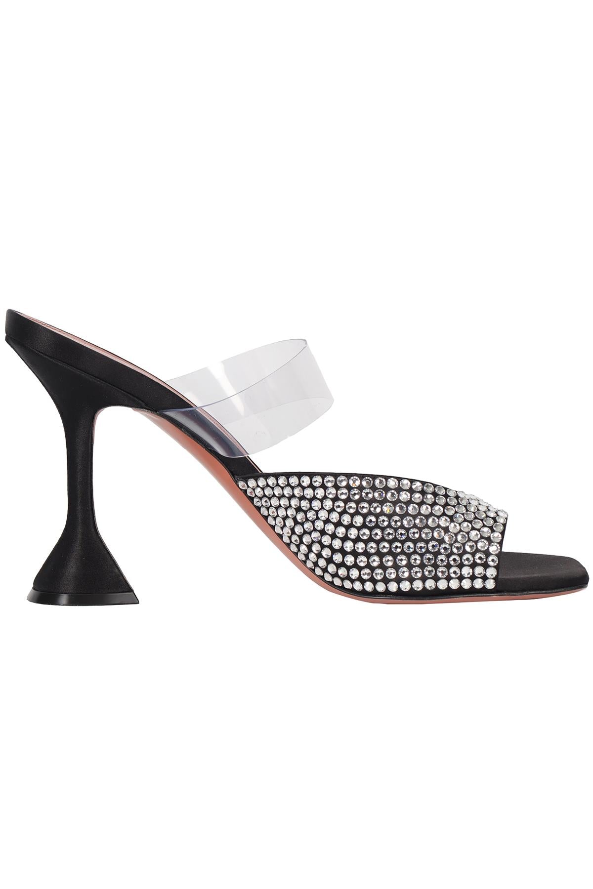 AMINA MUADDI CRYSTAL AND SATIN SANDALS EU 39 UK 6 US 9