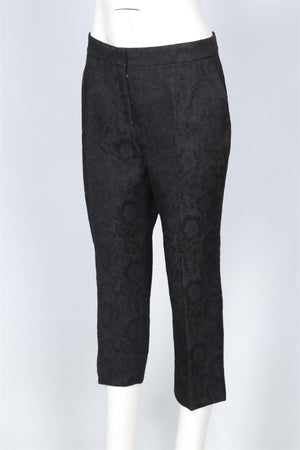 DOLCE & GABBANA BLACK COTTON STRAIGHT LEG PANTS IT 46 UK 14