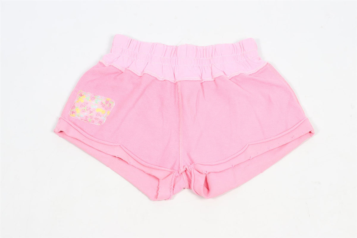 LOVESHACKFANCY PINK COTTON SHORTS SMALL
