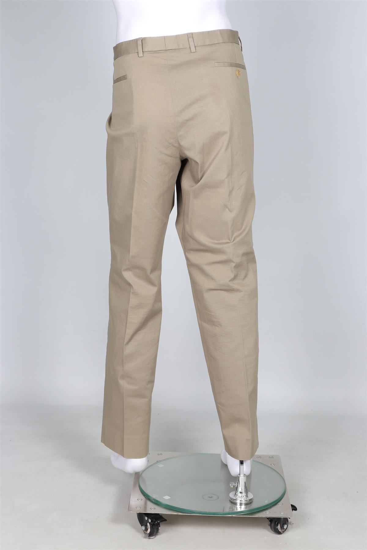 GUCCI BEIGE MEN'S COTTON STRAIGHT LEG TROUSERS IT 60 UK/US 46