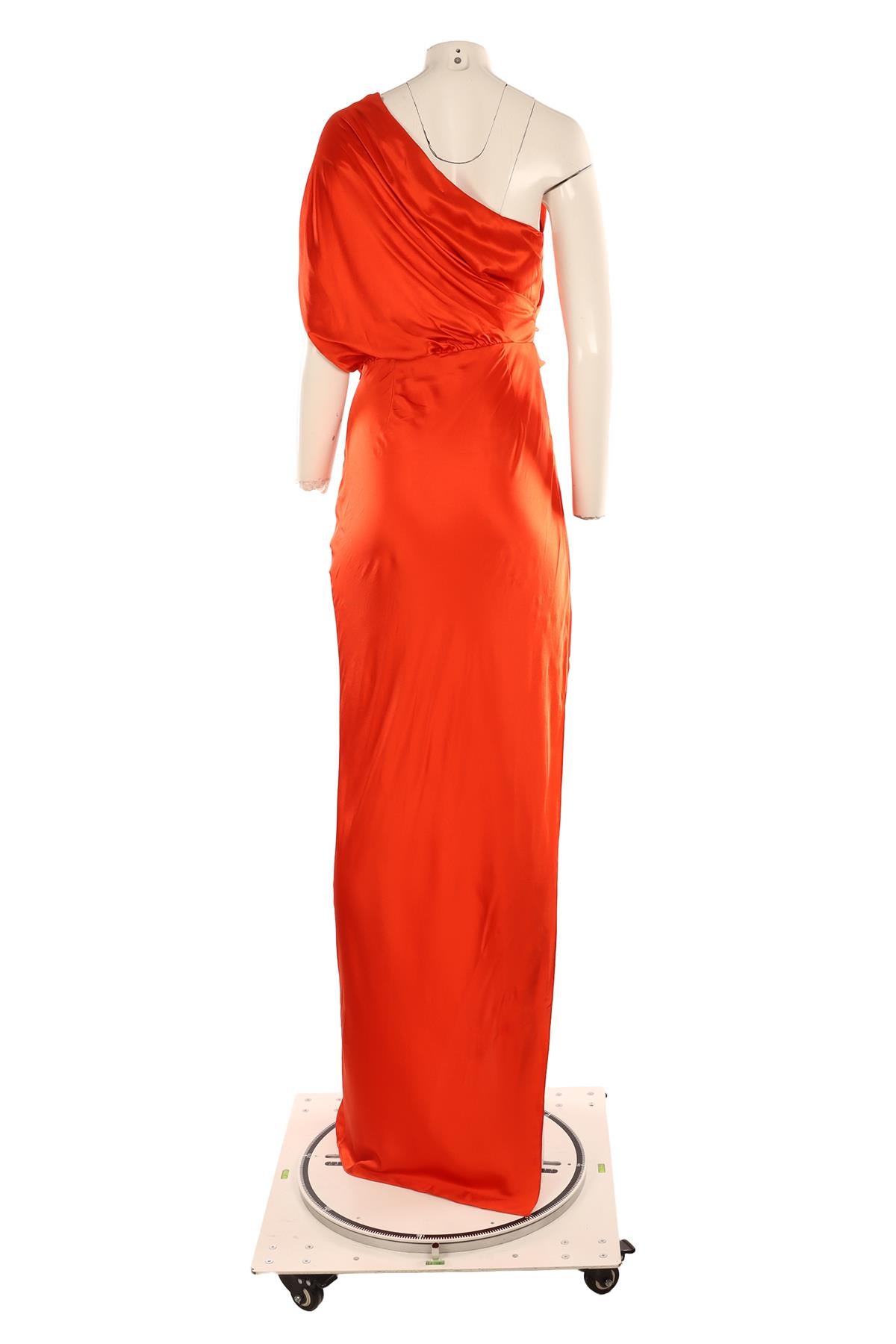 THE SEI ORANGE SILK MAXI DRESS US 2 UK 6