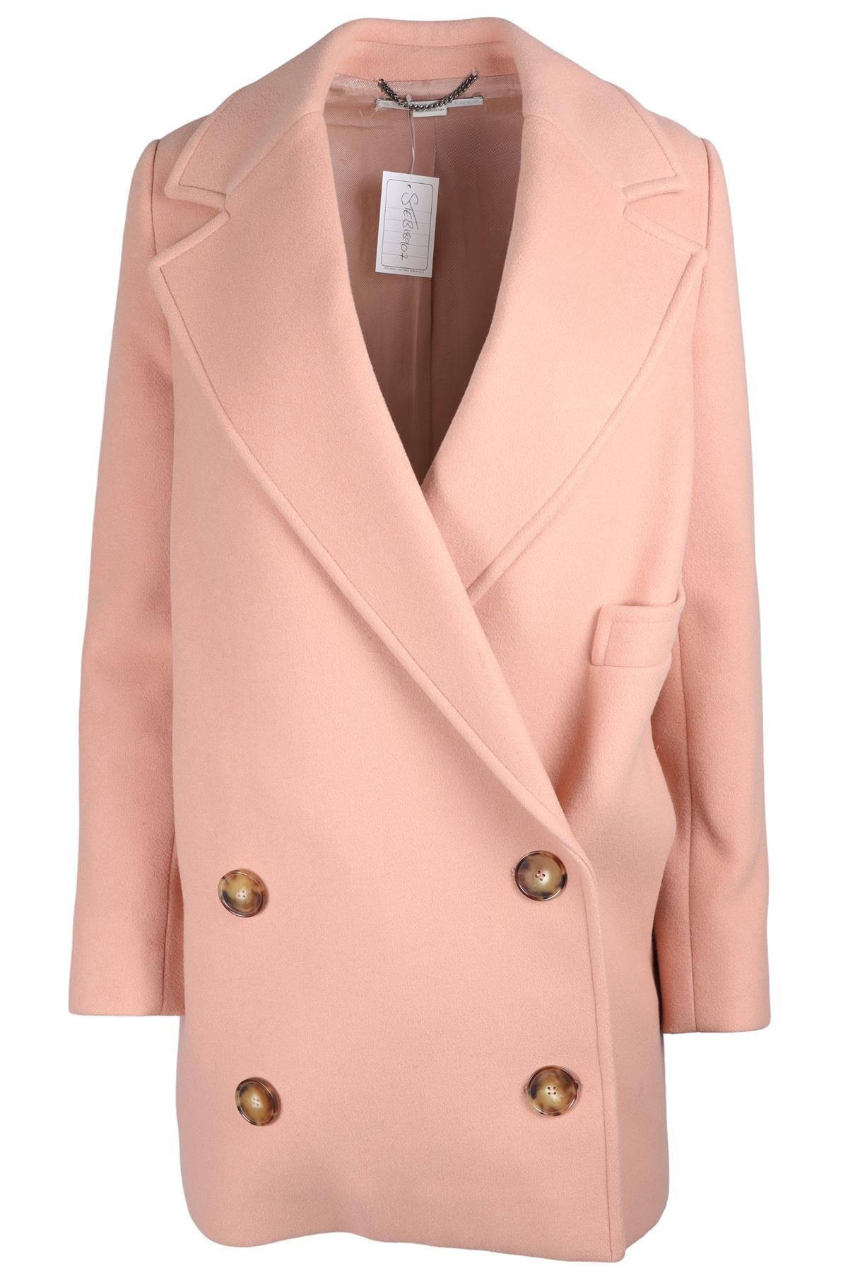STELLA MCCARTNEY PINK WOOL COAT IT 38 UK 6