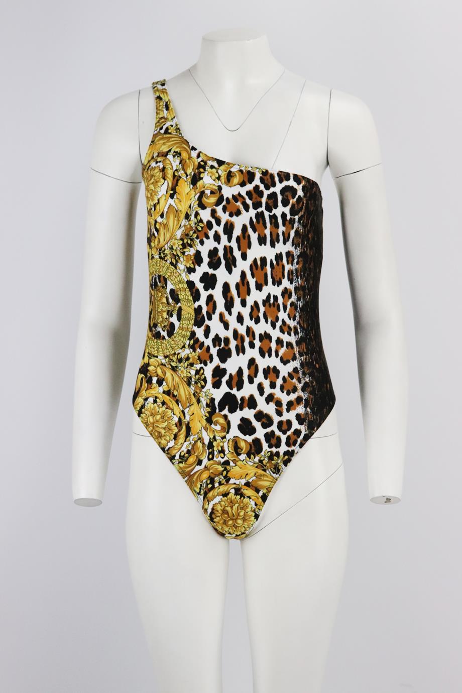 VERSACE ONE SHOULDER PRINTED STRETCH SWIMSUIT UK 14