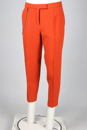 BOTTEGA VENETA ORANGE WOOL TAPERED PANTS IT 44 UK 12