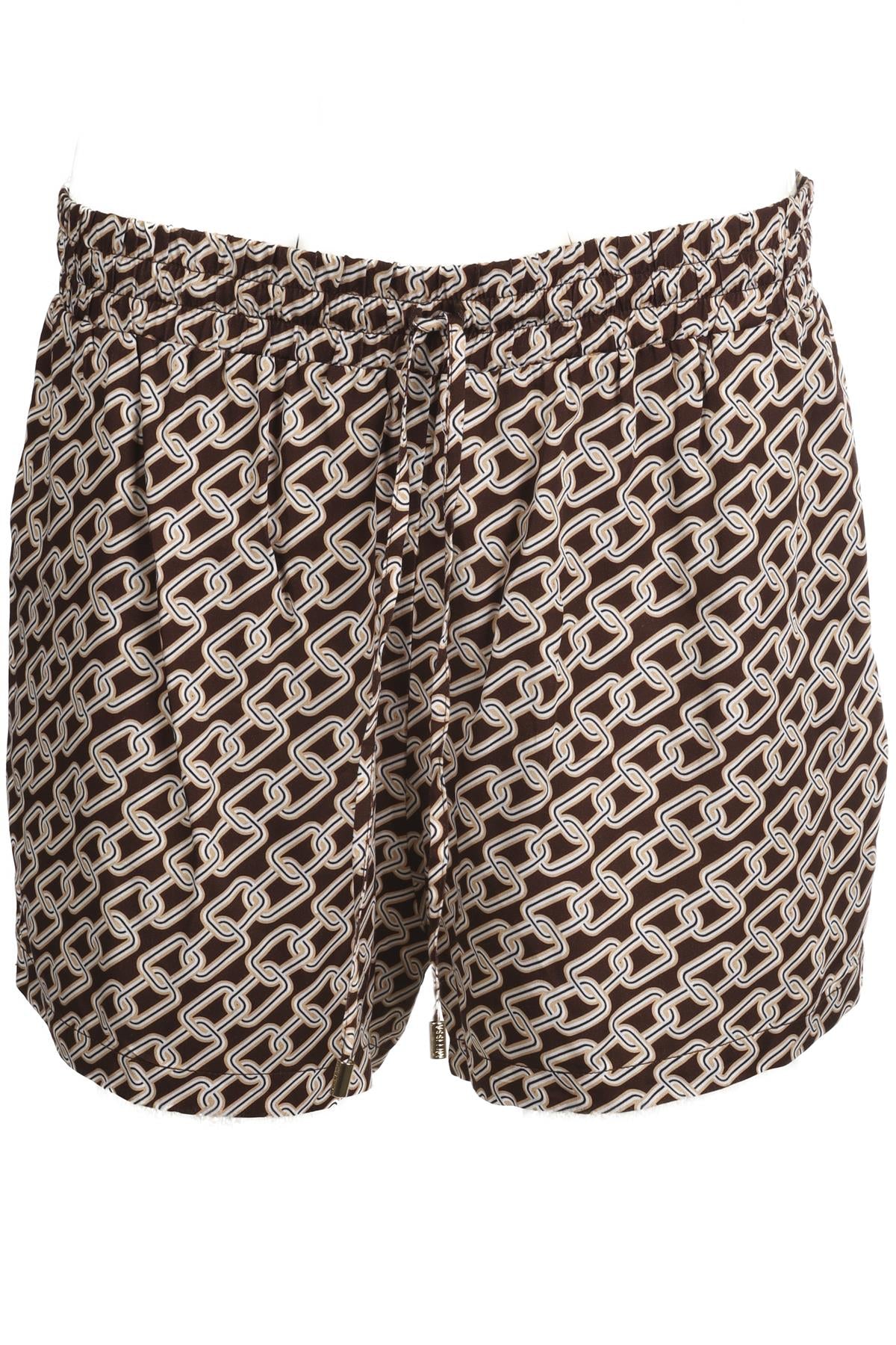 MELISSA ODABASH BROWN SATIN SHORTS MEDIUM