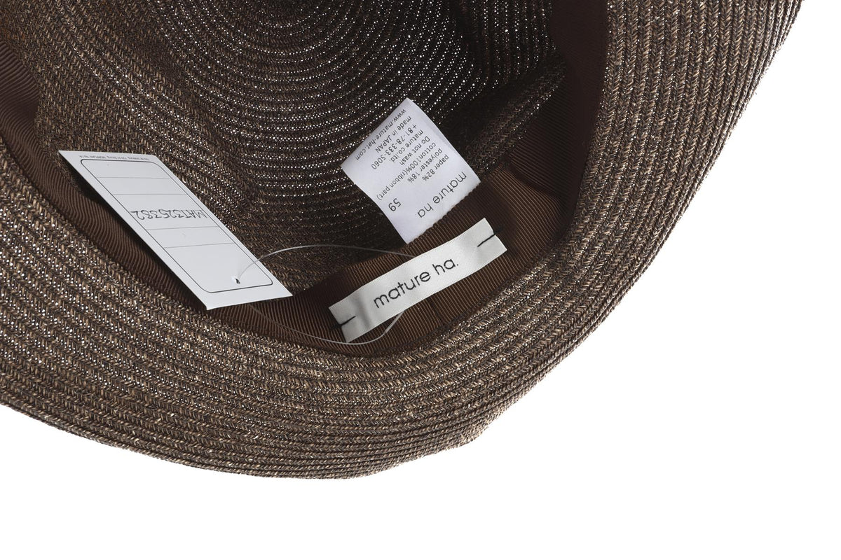MATURE HA. BROWN PAPER SUN HAT 59CM