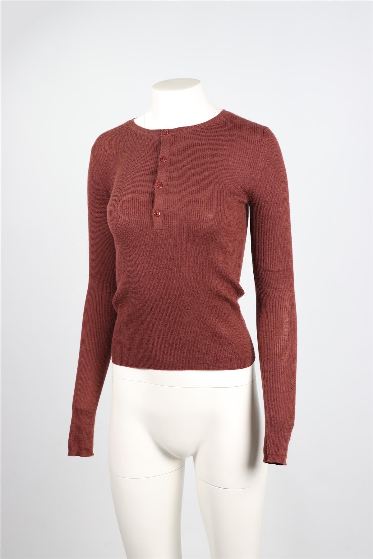 NAKED CASMERE RED CASHMERE TOP SMALL