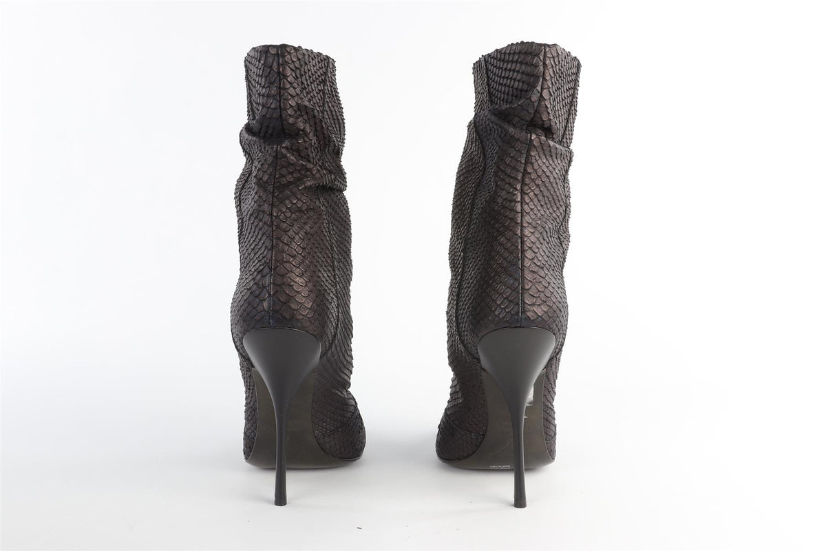GIUSEPPE ZANOTTI BLUE PYTHON ANKLE BOOTS
