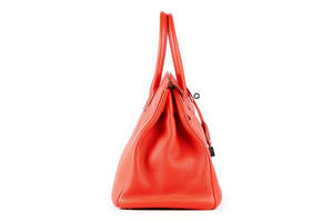 HERMÈS RED 2013 BIRKIN 35 CM TOGO LEATHER BAG IN CAPUCINE