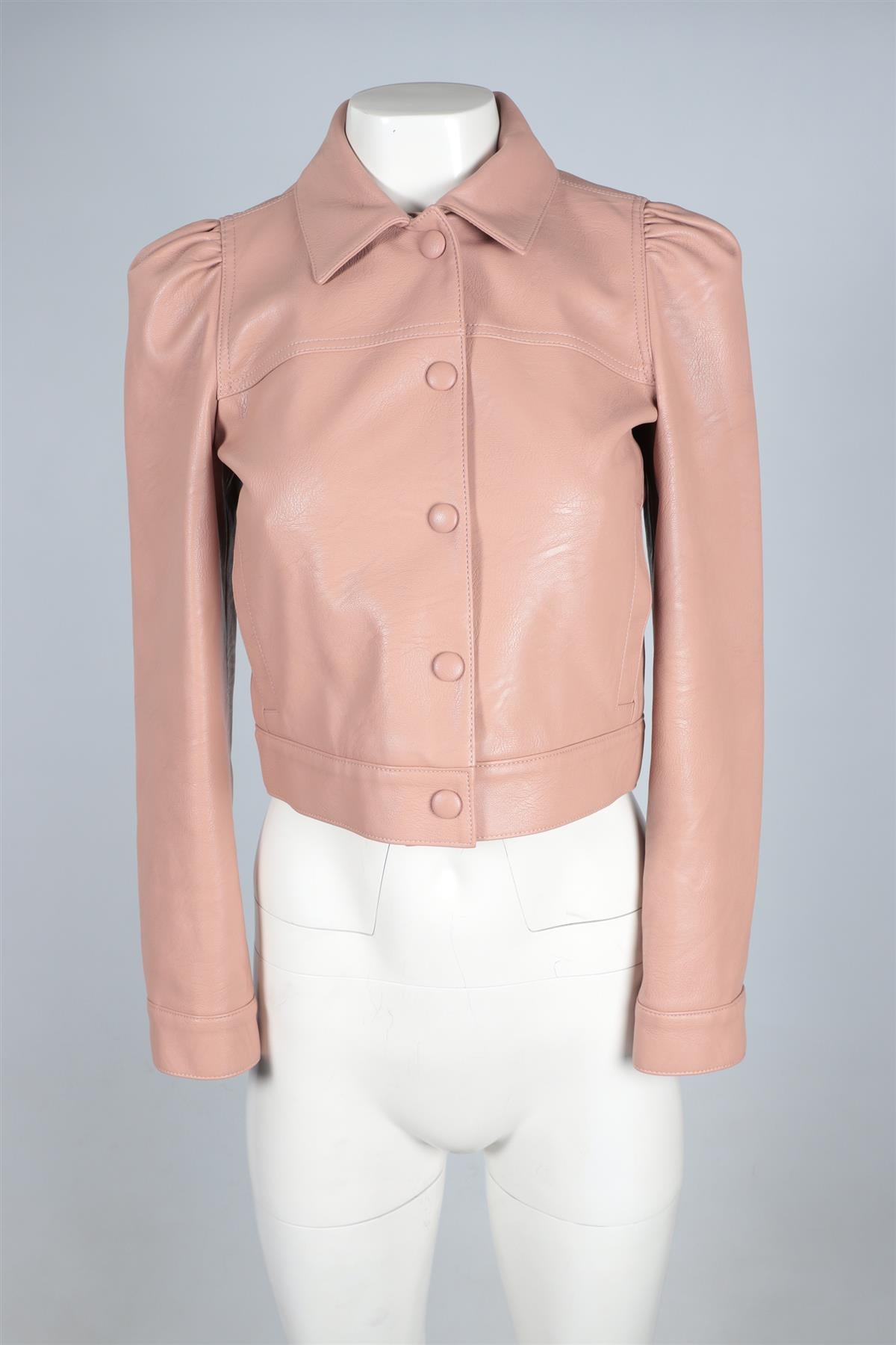STELLA MCCARTNEY PINK FAUX LEATHER JACKET IT 38 UK 6