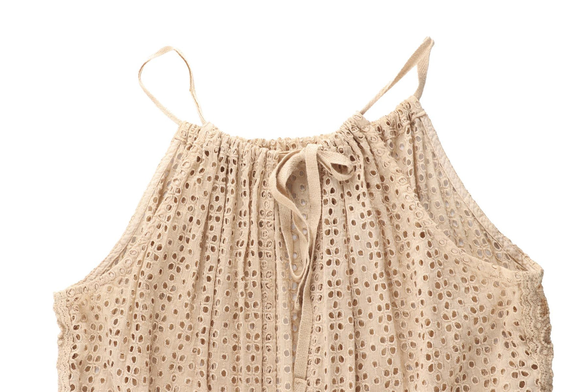 SUNDAY ST TROPEZ BEIGE COTTON PLAYSUIT SMALL