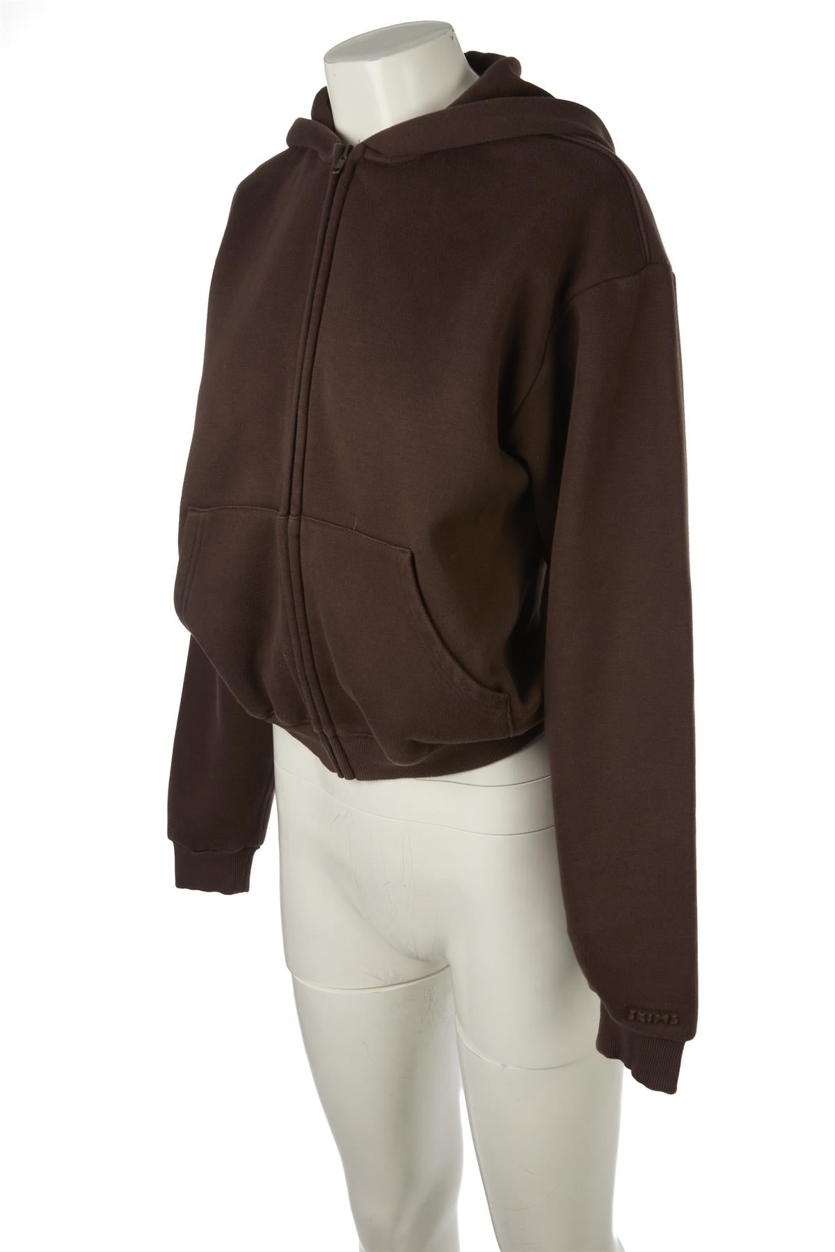 SKIMS BROWN COTTON HOODIE MEDIUM