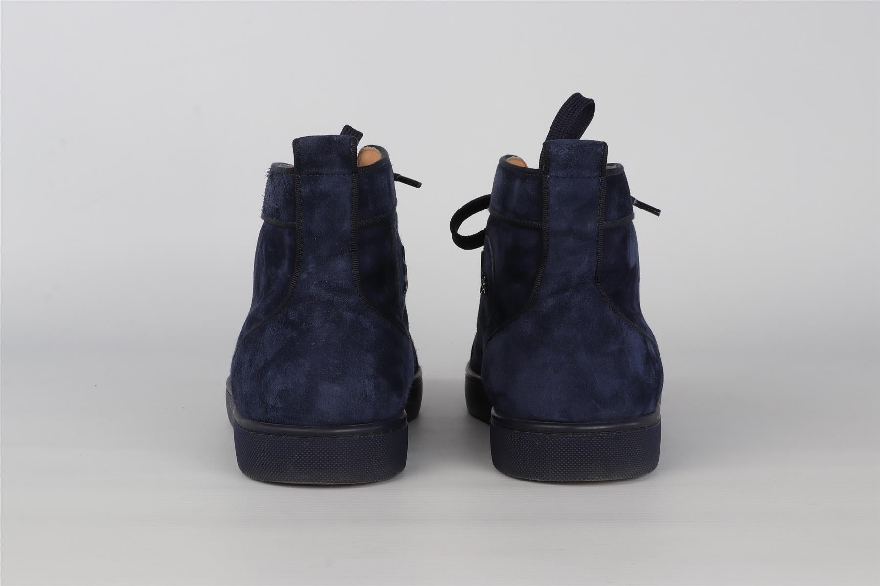 CHRISTIAN LOUBOUTIN NAVY MEN'S ST LOUIS SUEDE SNEAKERS EU 43.5 UK 9.5 US 10.5
