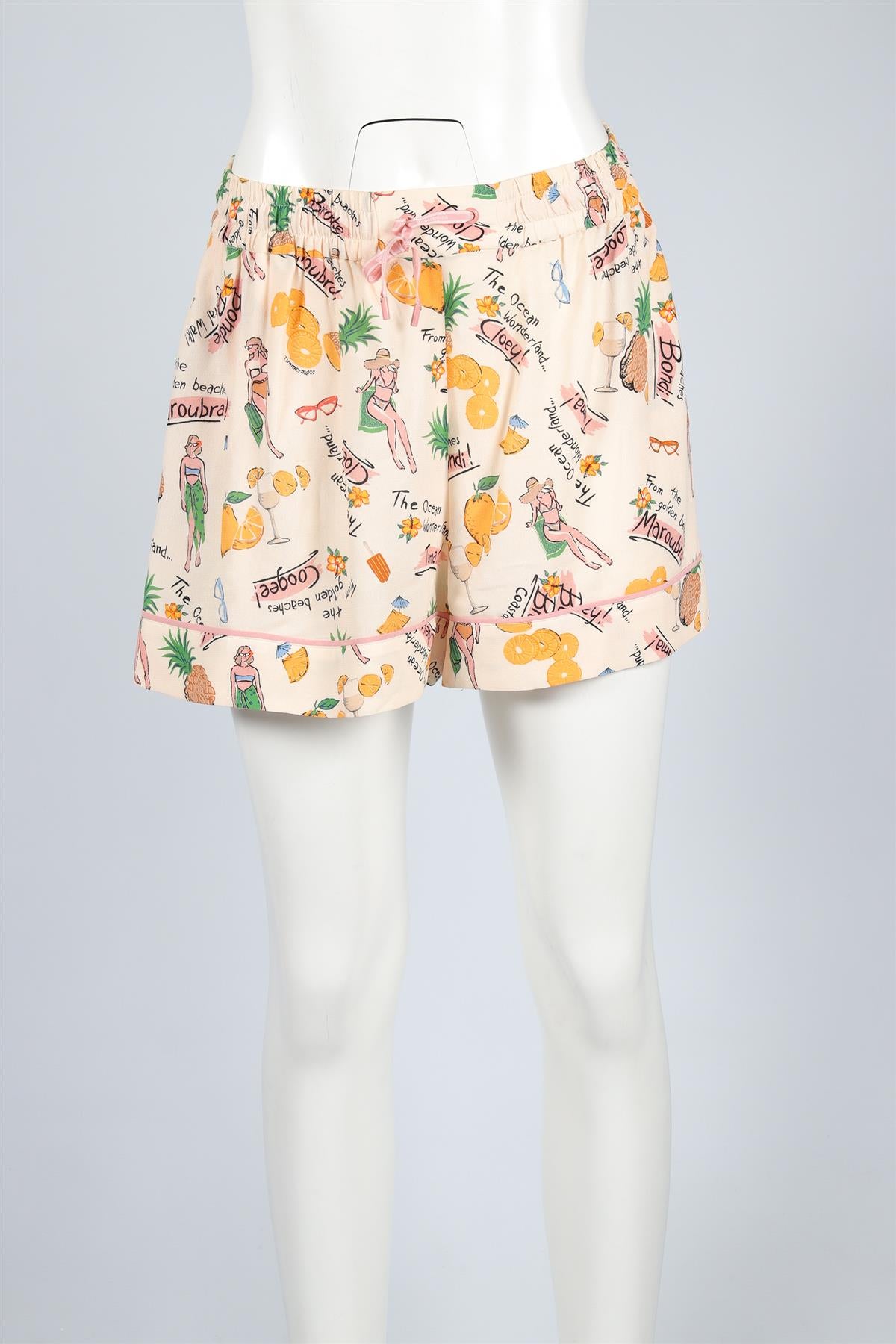 ZIMMERMANN CREAM CREPE SHORTS MEDIUM