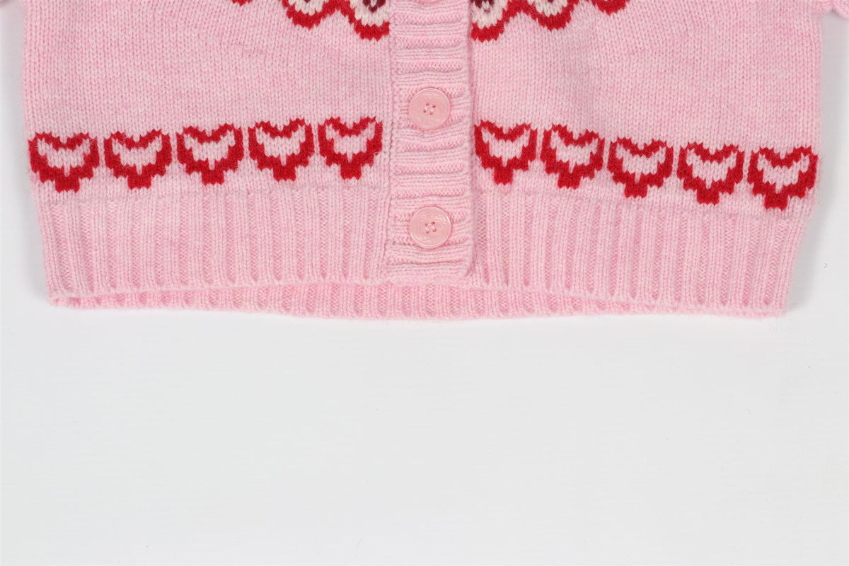 LOVESHACKFANCY PINK KIDS GIRLS CARDIGAN 4-5 YEARS
